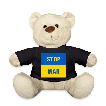 Stop War - Teddy Bear - black - Front