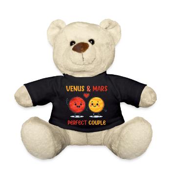 Venus & Mars Perfect Couple Love Design - Teddy - Schwarz - Vorne