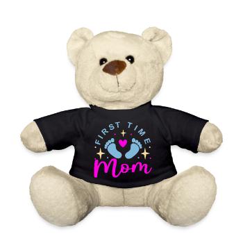 Mom 1st Mother's Day Expectant Mom - Teddy Bear - black - Front