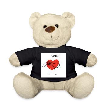 Coeur avec caméra dessin animé - Nounours - noir - Devant