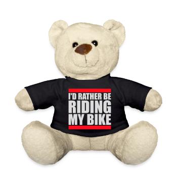 I'd Rather Be Riding My Bike Cyclist Sport - Teddy Bear - black - Front