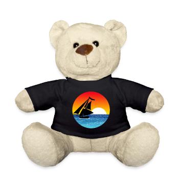 Segelboot bei Sonnenuntergang - Teddy - Schwarz - Vorne