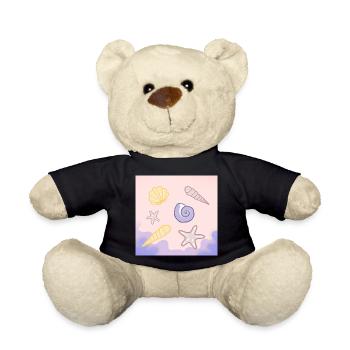 Pastel Sea Shells Starfish - Teddy Bear - black - Front