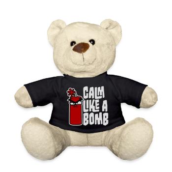 Calm Like Bomb Paradox Ironie Humor Explosiv Witz - Teddy - Schwarz - Vorne