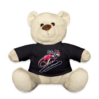 Kangaroo skiing Winter sports fun - Teddy Bear - black - Front