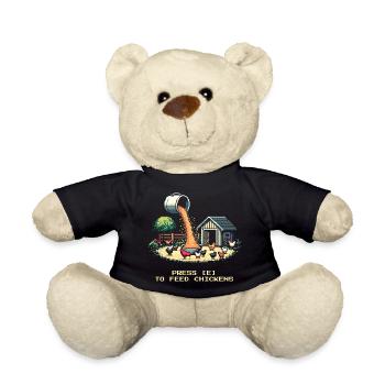 Drücke E zum Füttern | Bauernhof Gamer - Teddy - Schwarz - Vorne