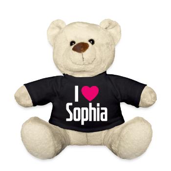 I Love Sophia Pink Heart I Love Sophia - Teddy Bear - black - Front