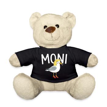 witziges Möwen Design Moni, Moin Persiflage - Teddy - Schwarz - Vorne