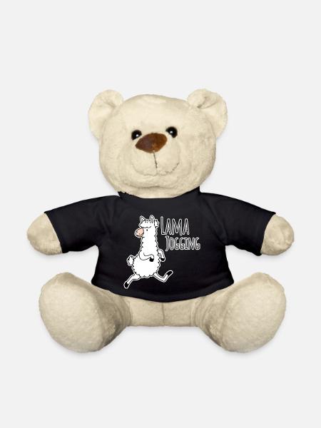 Lama Jogging - lustiges Lama geht joggen, mach mit - Teddy - Schwarz