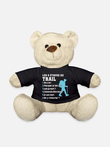 Les 6 étapes du trail humour trail running - Nounours - noir