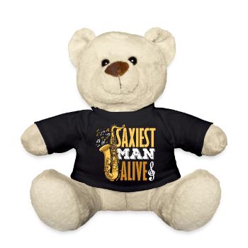Sax Saxophon Lustige Saxophonisten Männer - Teddy - Schwarz - Vorne