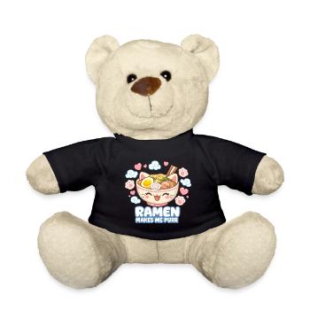Kawaii Katze Ramen Nudeln Anime Katze - Teddy - Schwarz - Vorne