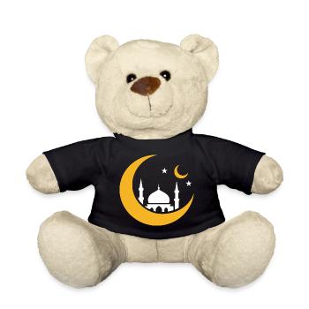 Islam Croissant Lune Mosquée Silhouette  - Nounours - noir - Devant