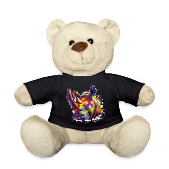 Rhino Pop Art Animal - Teddy Bear - black - Front