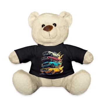Graphique de tout-petit juste un garçon qui adore les voitures - Nounours - noir - Devant
