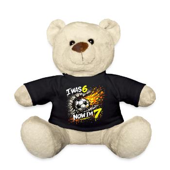 Soccer Birthday 6 7 Boy Soccer Meme Gift - Teddy Bear - black - Front