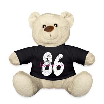Born in 86 Neon Retro - Teddy - Schwarz - Vorne