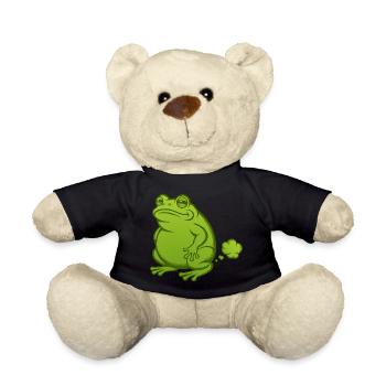 farting frog fart farting toad farting farting toad farting - Teddy Bear - black - Front