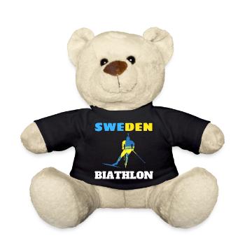 Biathlon Schweden Silhouette blau gelb - Teddy - Schwarz - Vorne