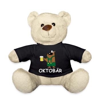 Oktobär Bierheld Illustration Party grillen Bier - Teddy - Schwarz - Vorne
