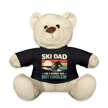 Lustiger Ski Dad Vintage Geschenk für Papa - Teddy - Schwarz - Vorne