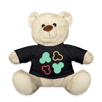 Amöben Zellen Formen Bunt - Teddy - Schwarz - Vorne