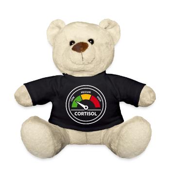 Cortisol Messgerät Lustig Hormone Geschenk - Teddy - Schwarz - Vorne