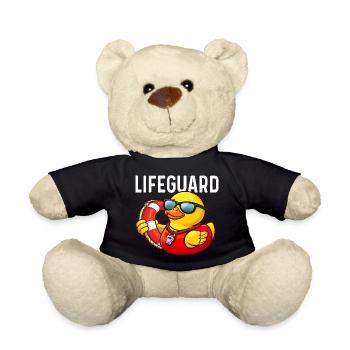Lifeguard Rubber Duck Duck Lover Duckie - Teddy Bear - black - Front