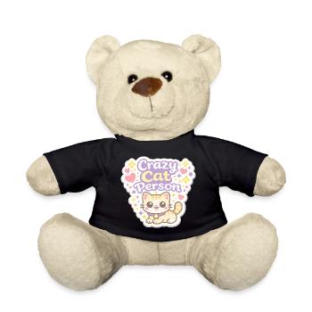 Crazy Cat Person – Pastell Katzenliebe - Teddy - Schwarz - Vorne