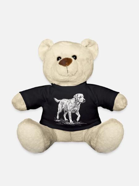 Labrador Sketch Weiß – Minimalistisches Design - Teddy - Schwarz
