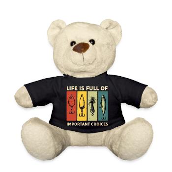 Angler Shirt Fishing Choices Gift - Teddy Bear - black - Front