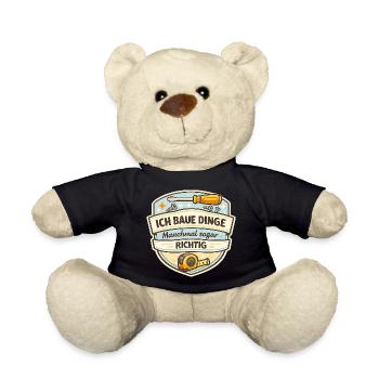 Ich Baue Dinge - Manchmal Richtig - Teddy - Schwarz - Vorne