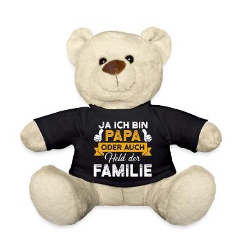 Ja ich bin Papa – Held der Familie Spruch - Teddy - Schwarz - Vorne