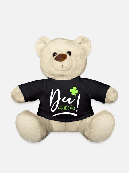 Du schaffst das! Glücksbringer Glück Mutmacher - Teddy - Schwarz