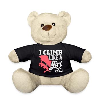 Ich klettere wie ein Mädchen Spruch Design - Teddy - Schwarz - Vorne