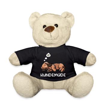 Hundemüde Langhaardackel Dackel Dackelhalter  - Teddy - Schwarz - Vorne
