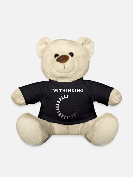 Im Thinking Ring Silhouette Circle - Teddy Bear - black