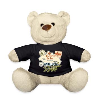 My Heart Is In Andalucia Spain Travel Souvenir - Teddy - Schwarz - Vorne