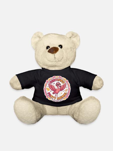 Party Flamingo DJ Badge - Teddy Bear - black