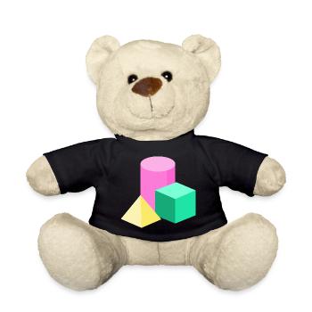 Blocs de couleur en géométrie pastel - Nounours - noir - Devant