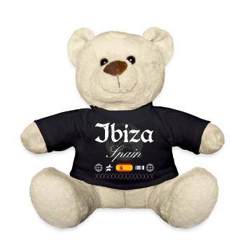 Ibiza Spain Streetwear Travel Souvenir - Teddy Bear - black - Front