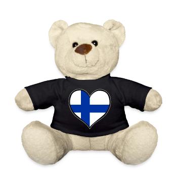 Drapeau du Cœur de Finlande - Nounours - noir - Devant