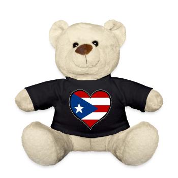 Puerto Rico Herzflagge - Teddy - Schwarz - Vorne