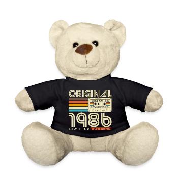 Original 1986 Jahrgang Vintage Geburtstag Retro - Teddy - Schwarz - Vorne