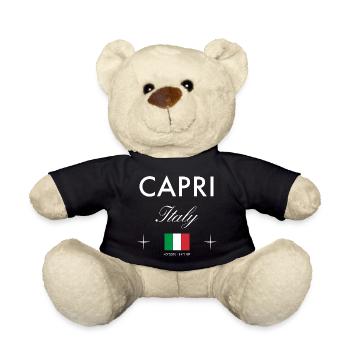 Capri Italy Coordinates Travel Souvenir - Teddy Bear - black - Front