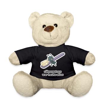 zähneputzen war heute alles – Ameise Meme - Teddy - Schwarz - Vorne