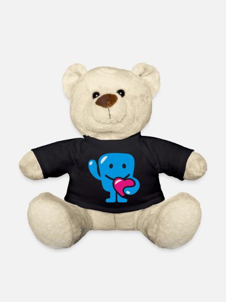 monster with heart - monster mit herz - Teddy - Schwarz