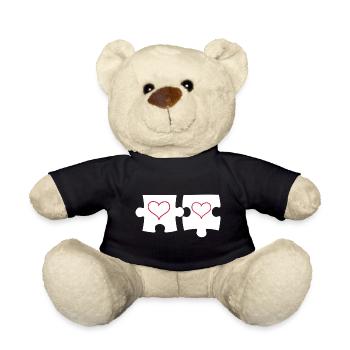 Du bist mein fehlendes Puzzleteil mit Liebesherz - Teddy - Schwarz - Vorne