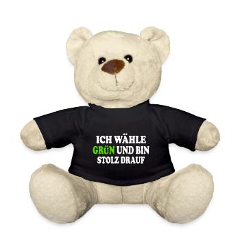 ich wähle grün und bin stolz darauf - Teddy - Schwarz - Vorne