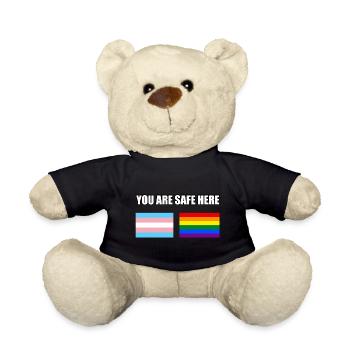 Sie sind hier sicher LGBT Sign Flaggen - Teddy - Schwarz - Vorne